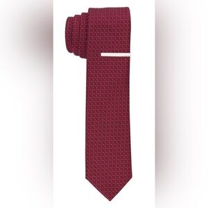 Perry Ellis Portfolio Slim Rogan Mini Tie Burgundy NWT